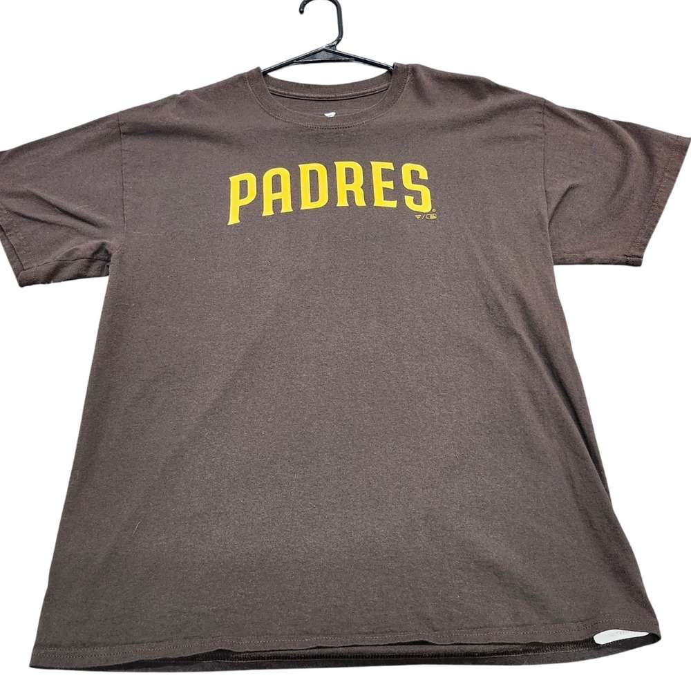Fanatics San Diego Padres MLB Mens Lg Brown Yellow Graphic T-Shirt Short Sleeve